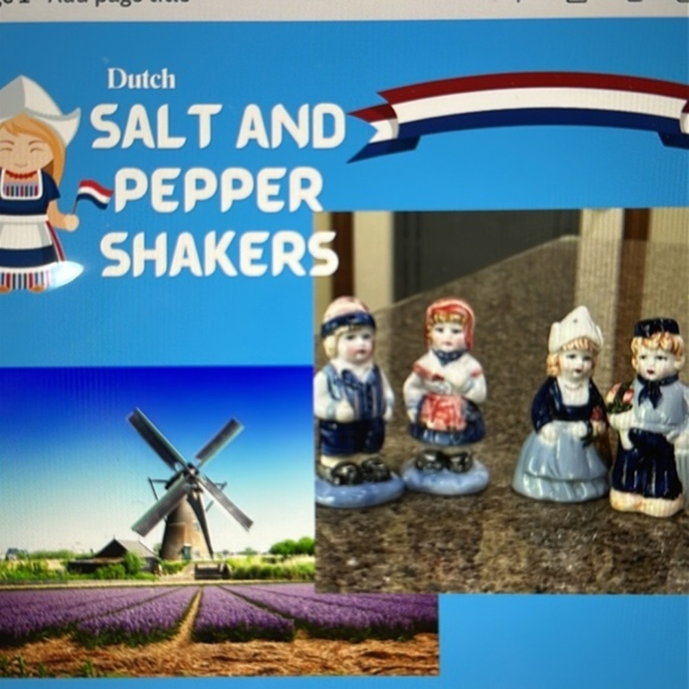 Dutch boy and girl, salt and pepper shakers, set of two
